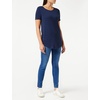 Amazon Essentials Women’s Short-Sleeve Scoopneck Tunic Tops T-Shirt, Stretchy, Pack of 2(Navy)