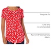 Amazon Essentials Women’s Short-Sleeve Scoopneck Tunic Tops T-Shirt, Stretchy, Pack of 2(Navy/Red Flowers)