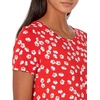 Amazon Essentials Women’s Short-Sleeve Scoopneck Tunic Tops T-Shirt, Stretchy, Pack of 2(Navy/Red Flowers)
