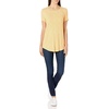 Amazon Essentials Women’s Short-Sleeve Scoopneck Tunic Tops T-Shirt, Stretchy, Pack of 2(Navy/Yellow Tulips)