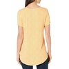 Amazon Essentials Women’s Short-Sleeve Scoopneck Tunic Tops T-Shirt, Stretchy, Pack of 2(Navy/Yellow Tulips)