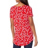 Amazon Essentials Women’s Short-Sleeve Scoopneck Tunic Tops T-Shirt, Stretchy, Pack of 2(Red Tossed Poppy/Navy)