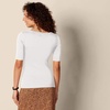 Amazon Essentials Women’s Slim Fit Half Sleeve Square Neck Cotton Modal T-Shirt(Bright White)