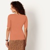 Amazon Essentials Women’s Slim Fit Half Sleeve Square Neck Cotton Modal T-Shirt(Coral Orange)
