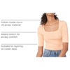 Amazon Essentials Women’s Slim Fit Half Sleeve Square Neck Cotton Modal T-Shirt(Coral Orange)