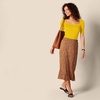 Amazon Essentials Women’s Slim Fit Half Sleeve Square Neck Cotton Modal T-Shirt(Dark Yellow)