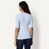 Amazon Essentials Women’s Slim Fit Half Sleeve Square Neck Cotton Modal T-Shirt(Light Blue)