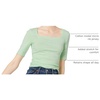 Amazon Essentials Women’s Slim Fit Half Sleeve Square Neck Cotton Modal T-Shirt(Light Green)