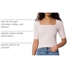 Amazon Essentials Women’s Slim Fit Half Sleeve Square Neck Cotton Modal T-Shirt(Light Pink)