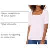 Amazon Essentials Women’s Slim Fit Half Sleeve Square Neck Cotton Modal T-Shirt(Pink)