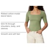 Amazon Essentials Women’s Slim Fit Half Sleeve Square Neck Cotton Modal T-Shirt(Sage Green)