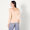 Amazon Essentials Women’s Slim Fit Scoop Back Long Sleeve Rib-Knit T-Shirt, Soft Stretch, Layer Clothes, Pack of 2(Blush/Burgundy)