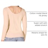 Amazon Essentials Women’s Slim Fit Scoop Back Long Sleeve Rib-Knit T-Shirt, Soft Stretch, Layer Clothes, Pack of 2(Blush/Burgundy)
