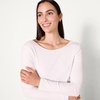 Amazon Essentials Women’s Slim Fit Scoop Back Long Sleeve Rib-Knit T-Shirt, Soft Stretch, Layer Clothes, Pack of 2(Purple/White)
