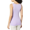 Amazon Essentials Women’s Slim Fit Square Neck Ribbed Tank Tops with Stretch, Pack of 2(Black / Lavender)
