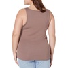 Amazon Essentials Women’s Slim Fit Square Neck Ribbed Tank Tops with Stretch, Pack of 2(Dark Beige/Dark Beige)