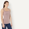 Amazon Essentials Women’s Slim Fit Square Neck Ribbed Tank Tops with Stretch, Pack of 2(Light Beige/Dark Taupe)