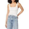 Amazon Essentials Women’s Slim Fit Square Neck Ribbed Tank Tops with Stretch, Pack of 2(White / Lemon Yellow)