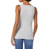 Amazon Essentials Women’s Slim Fit Square Neck Ribbed Tank Tops with Stretch, Pack of 2(White / Light Heather Grey)