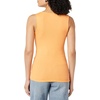 Amazon Essentials Women’s Slim Fit Square Neck Ribbed Tank Tops with Stretch, Pack of 2(White / Melon Orange)