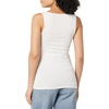 Amazon Essentials Women’s Slim Fit Square Neck Ribbed Tank Tops with Stretch, Pack of 2(White/Lemon Yellow)