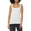 Amazon Essentials Women’s Slim Fit Square Neck Ribbed Tank Tops with Stretch, Pack of 2(White/White)