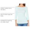 Amazon Essentials Women’s Slim-Fit 3/4 Sleeve Boat Neck Tops Cotton Modal T-Shirt(Aqua Blue)