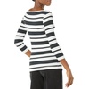 Amazon Essentials Women’s Slim-Fit 3/4 Sleeve Boat Neck Tops Cotton Modal T-Shirt(Black-white Bold Stripe)