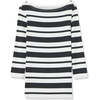 Amazon Essentials Women’s Slim-Fit 3/4 Sleeve Boat Neck Tops Cotton Modal T-Shirt(Black-white Bold Stripe)