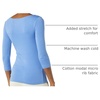 Amazon Essentials Women’s Slim-Fit 3/4 Sleeve Boat Neck Tops Cotton Modal T-Shirt(Blue)