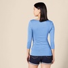 Amazon Essentials Women’s Slim-Fit 3/4 Sleeve Boat Neck Tops Cotton Modal T-Shirt(Blue)