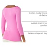 Amazon Essentials Women’s Slim-Fit 3/4 Sleeve Boat Neck Tops Cotton Modal T-Shirt(Bright Pink)