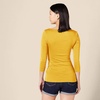 Amazon Essentials Women’s Slim-Fit 3/4 Sleeve Boat Neck Tops Cotton Modal T-Shirt(Gold)