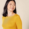 Amazon Essentials Women’s Slim-Fit 3/4 Sleeve Boat Neck Tops Cotton Modal T-Shirt(Gold)