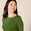 Amazon Essentials Women’s Slim-Fit 3/4 Sleeve Boat Neck Tops Cotton Modal T-Shirt(Green)