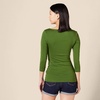Amazon Essentials Women’s Slim-Fit 3/4 Sleeve Boat Neck Tops Cotton Modal T-Shirt(Green)