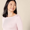 Amazon Essentials Women’s Slim-Fit 3/4 Sleeve Boat Neck Tops Cotton Modal T-Shirt(Light Pink)