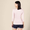 Amazon Essentials Women’s Slim-Fit 3/4 Sleeve Boat Neck Tops Cotton Modal T-Shirt(Light Pink)