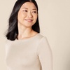 Amazon Essentials Women’s Slim-Fit 3/4 Sleeve Boat Neck Tops Cotton Modal T-Shirt(Oatmeal Heather)