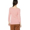 Amazon Essentials Women’s Slim-Fit 3/4 Sleeve Boat Neck Tops Cotton Modal T-Shirt(Red Stripe)