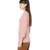 Amazon Essentials Women’s Slim-Fit 3/4 Sleeve Boat Neck Tops Cotton Modal T-Shirt(Red Stripe)