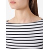 Amazon Essentials Women’s Slim-Fit 3/4 Sleeve Boat Neck Tops Cotton Modal T-Shirt(White Stripe)