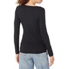 Amazon Essentials Women’s Slim-Fit Long Sleeve Rib Knit Crew Neck Top, Pack of 2(Black)