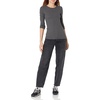 Amazon Essentials Women’s Slim-Fit Long Sleeve Rib Knit Crew Neck Top, Pack of 2(Black/Charcoal Heather)