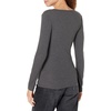 Amazon Essentials Women’s Slim-Fit Long Sleeve Rib Knit Crew Neck Top, Pack of 2(Black/Charcoal Heather)