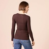 Amazon Essentials Women’s Slim-Fit Long Sleeve Rib Knit Crew Neck Top, Pack of 2(Eggshell White/Espresso)