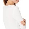 Amazon Essentials Women’s Slim-Fit Long Sleeve Rib Knit Crew Neck Top, Pack of 2(White)