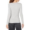 Amazon Essentials Women’s Slim-Fit Long Sleeve Rib Knit Crew Neck Top, Pack of 2(White/Grey)