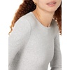 Amazon Essentials Women’s Slim-Fit Long Sleeve Rib Knit Crew Neck Top, Pack of 2(White/Grey)