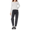 Amazon Essentials Women’s Slim-Fit Long Sleeve Rib Knit Crew Neck Top, Pack of 2(White/Grey)